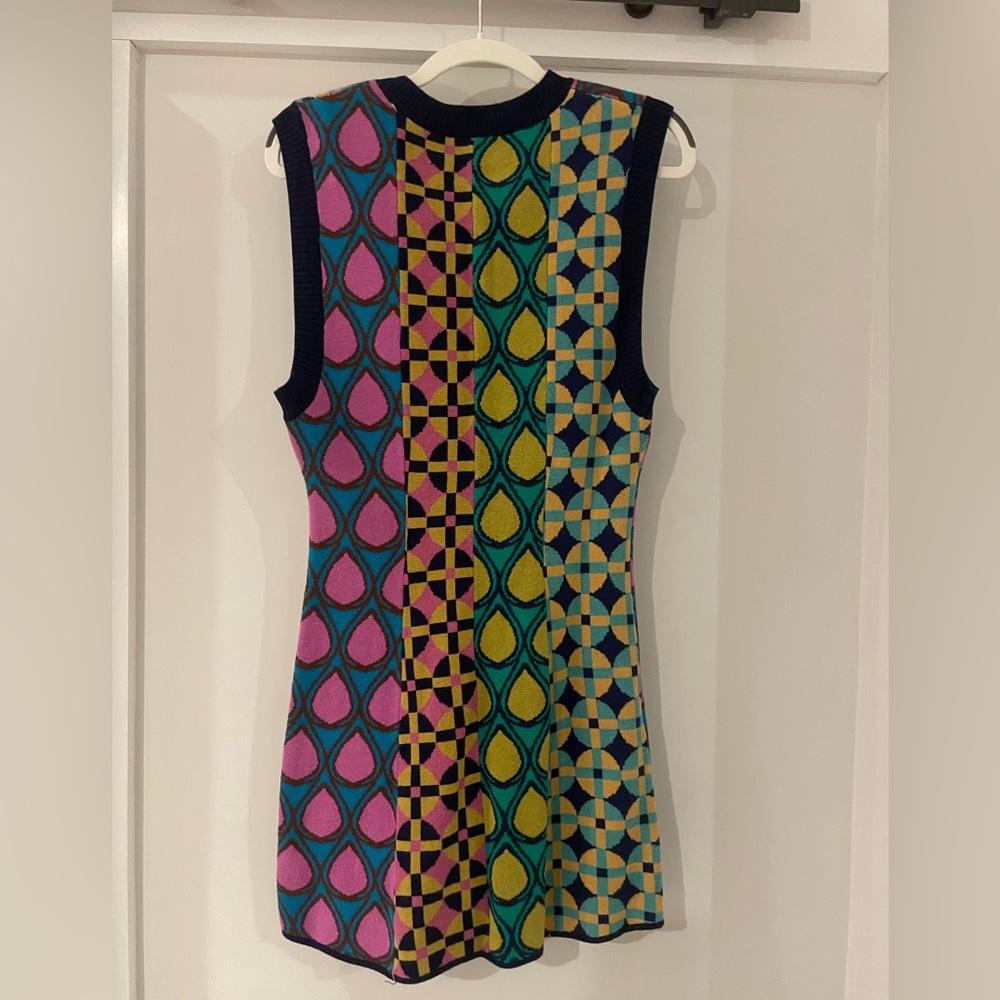 Free People 
Sleeveless Patterned Knit Dress in Pink, Green and Blue - Picture 3 of 4